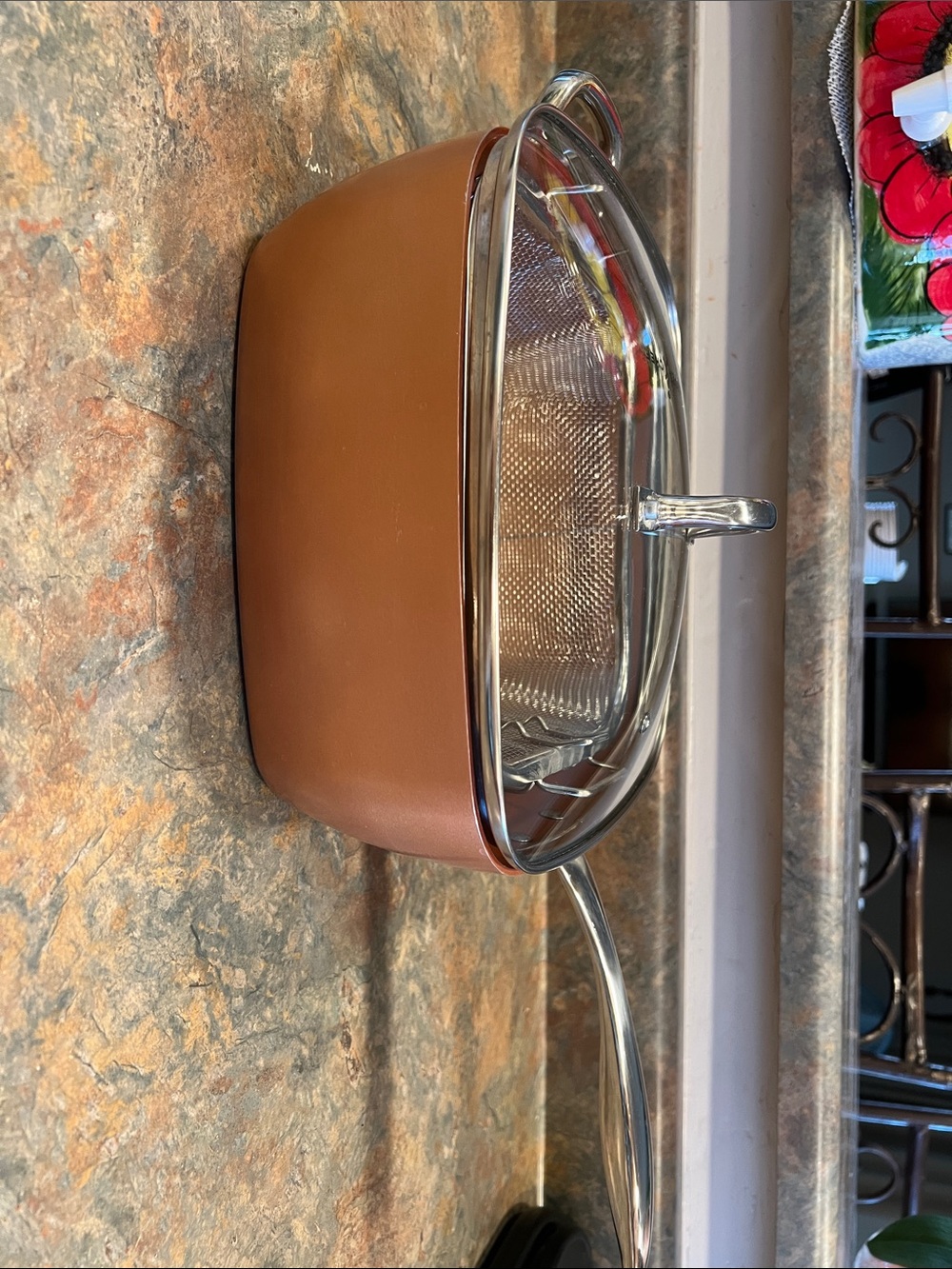 COPPER CHEHEF Brown Nonstick Covered Saucepan